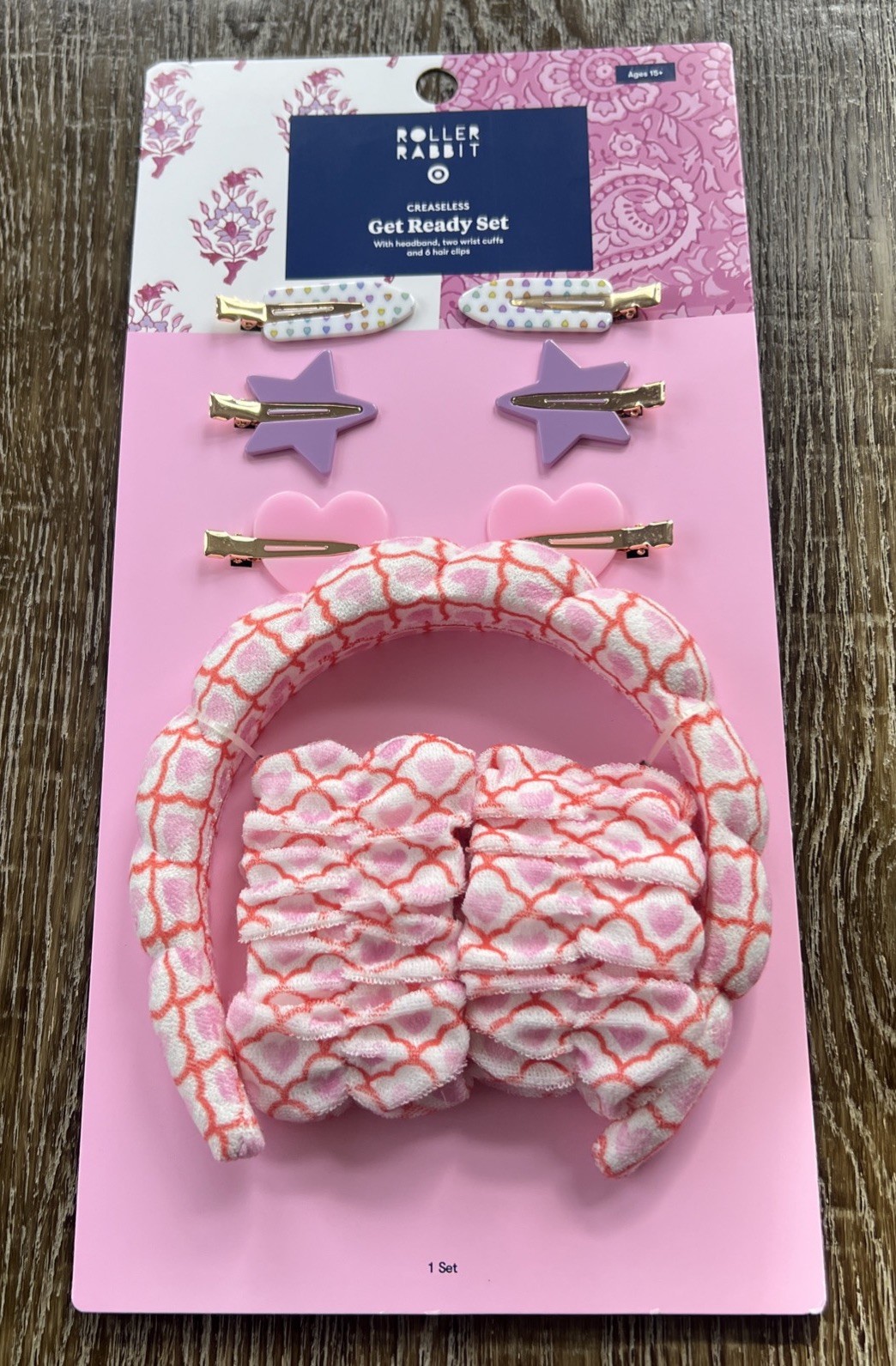 Roller Rabbit Target Geo Hearts Headband Clips Get Ready Set NEW SOLD OUT 