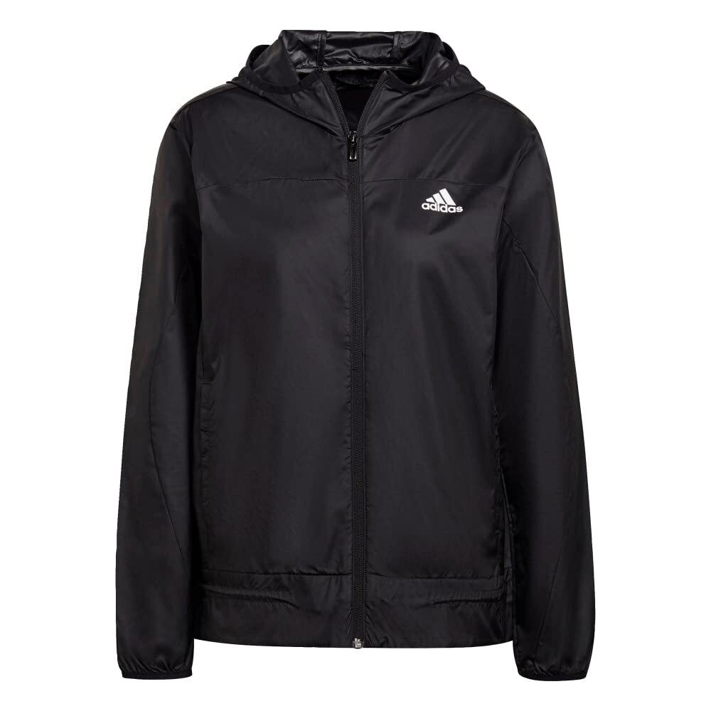 Adidas Womens Windbreaker Jacket Black/White Size X-Small