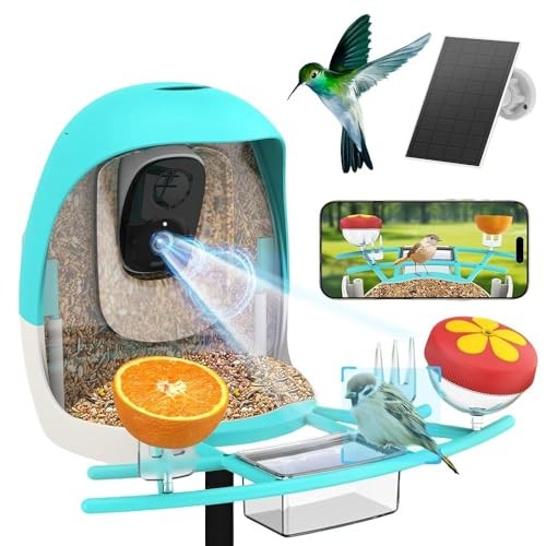 2025 New Smart Bird Feeder with Camera, 2.4GHz WiFi Solar Bird Style C-Green