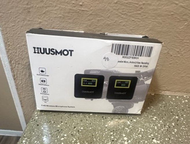 HUUSMOT Wireless Mic System 2.4G Lavalier for Camera, Phone, PC, Android