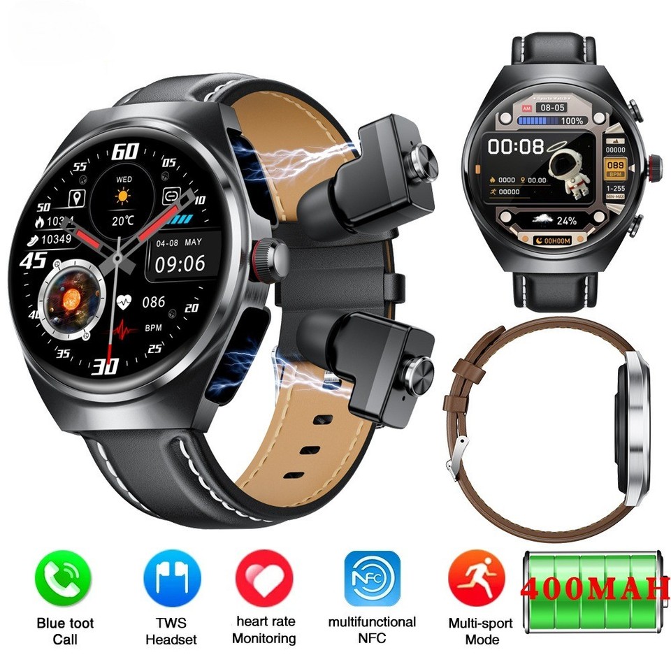 Smart Watch with Bluetooth TWS Calls Heart Rate Blood Pressure Oxygen Monitoring