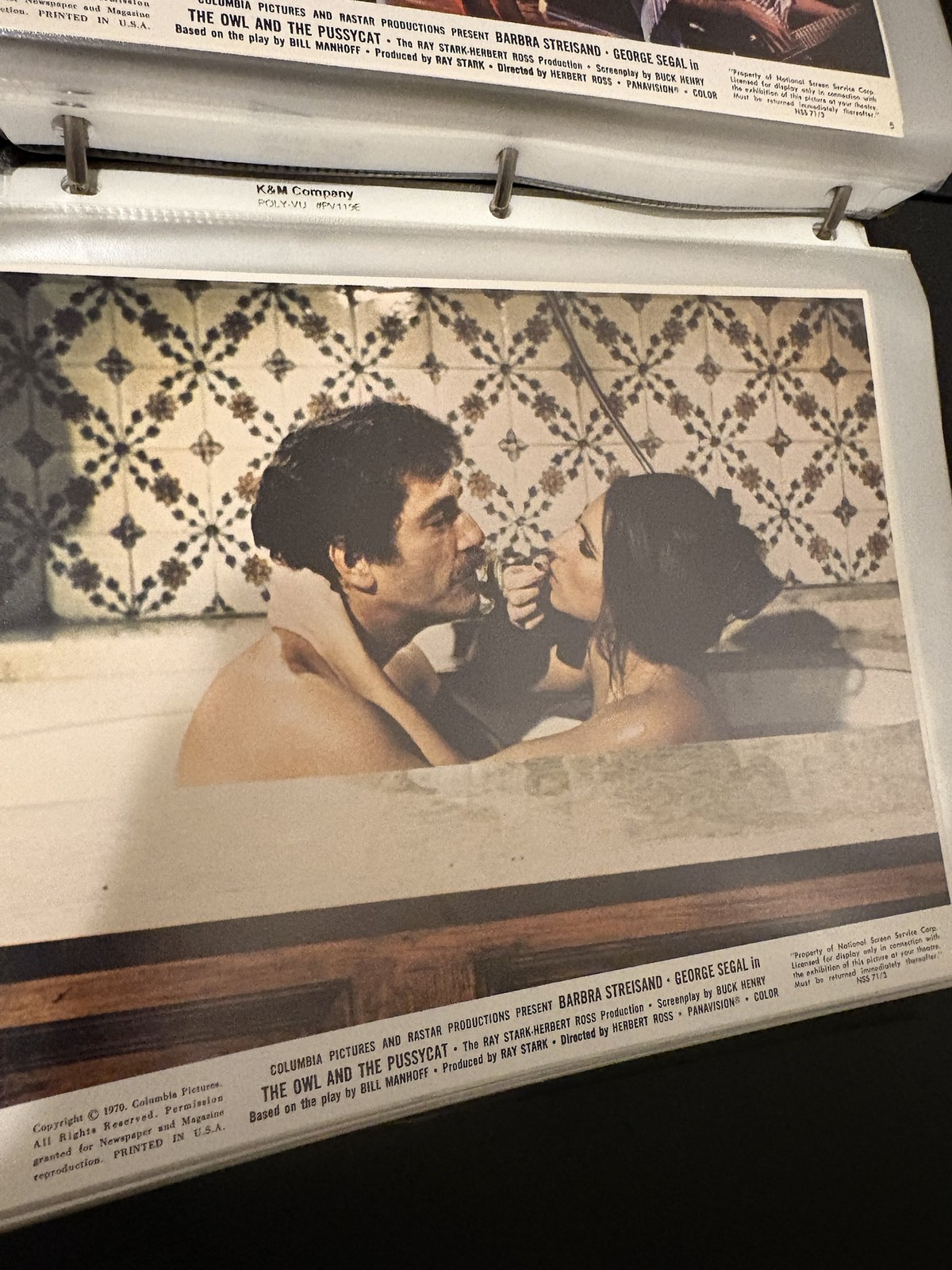 Vintage Barbra Streisand George Segal Owl and the Pussycat Movie Still Bathtub