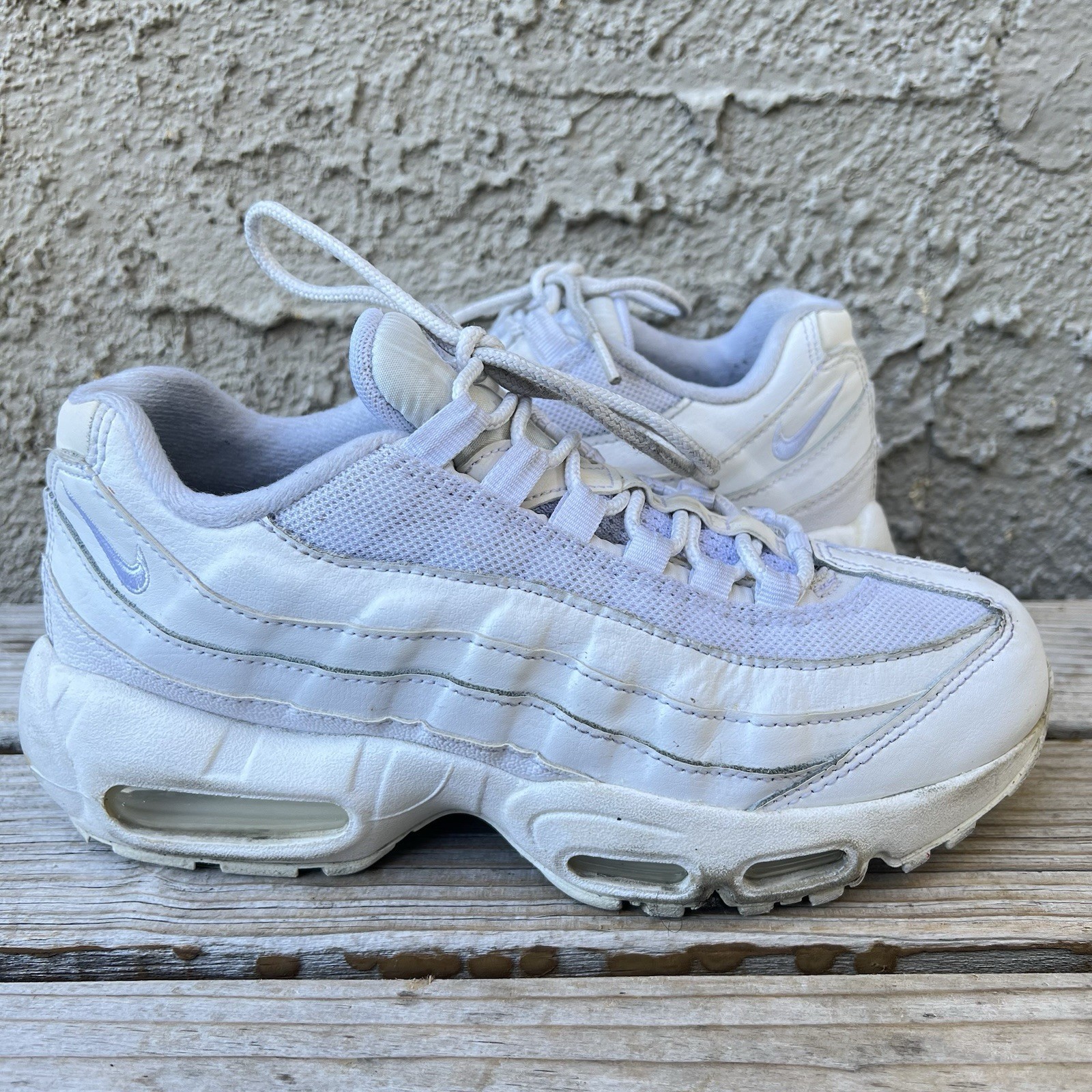 Nike Shoes Men Size 6.5Y Air Max 95 Recraft (GS) US Triple White Retro