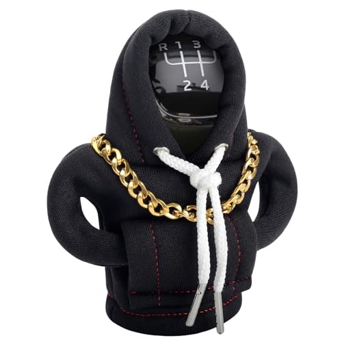 Funny Gear Shift Hoodie Cover, Car Shifter Knob Sweatshirt, Universal Black