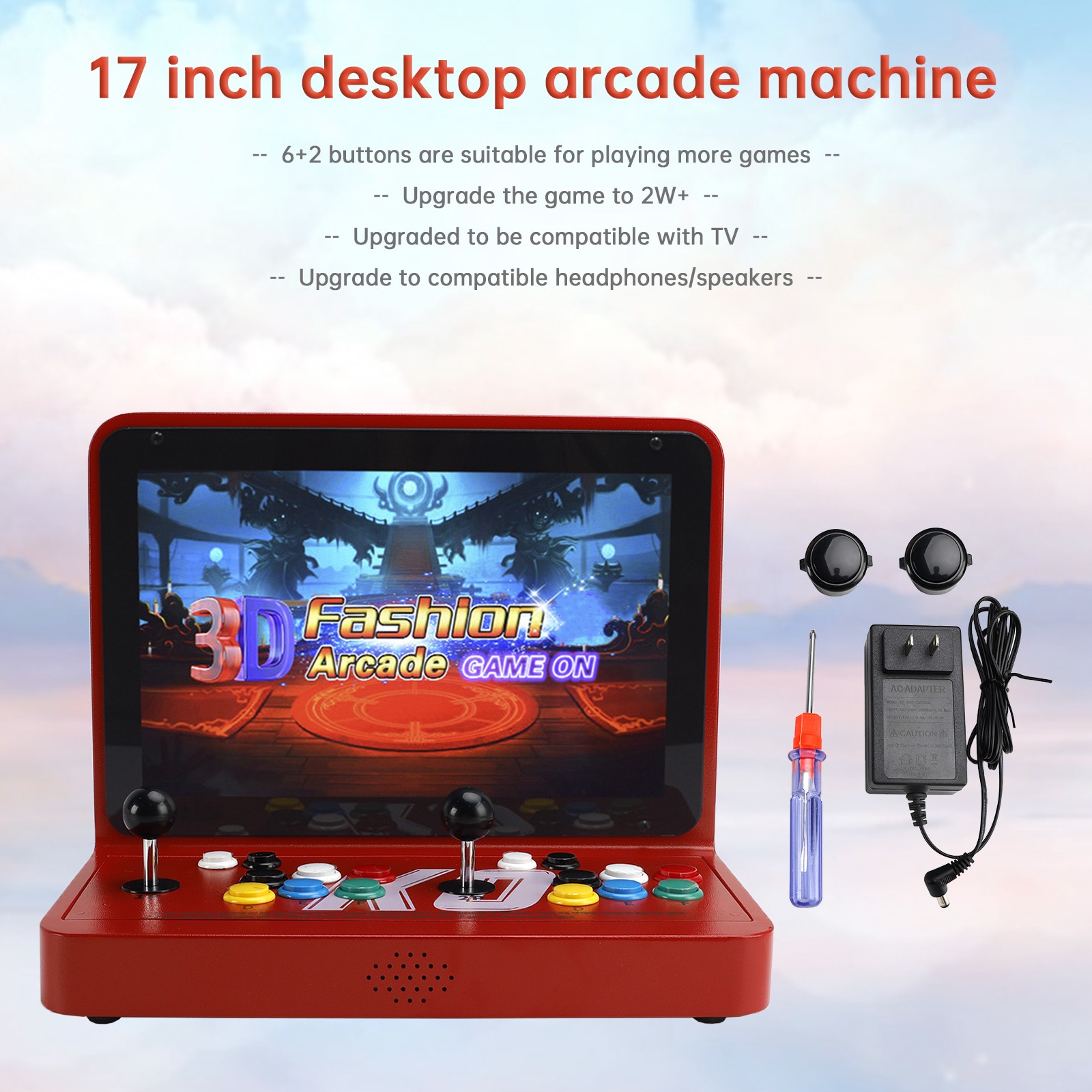 🚀23000 Games in 1 Box Arcade Game Console 17-inch HD Screen Game Console 3D