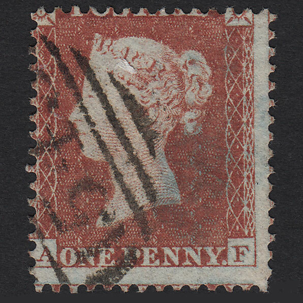 W20_11 GB QV 1855 1d RED-BROWN PLATE R3 SG22-C2(1) AF FU MISPERF