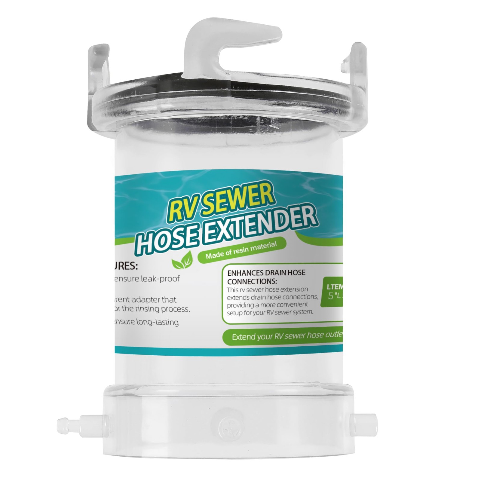 Aussio 5" Extension T1021 Clearview Hose Adapter, RV Clear 5 Inch, 