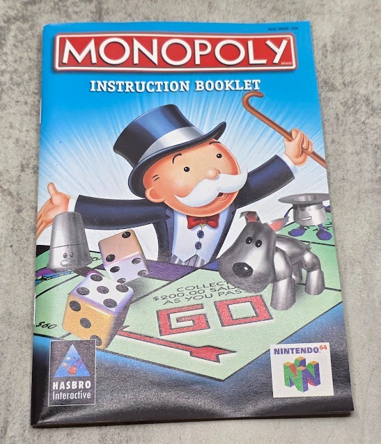 Vintage 1999 Monopoly N64 Game Manual Original Instruction Booklet Nintendo 64