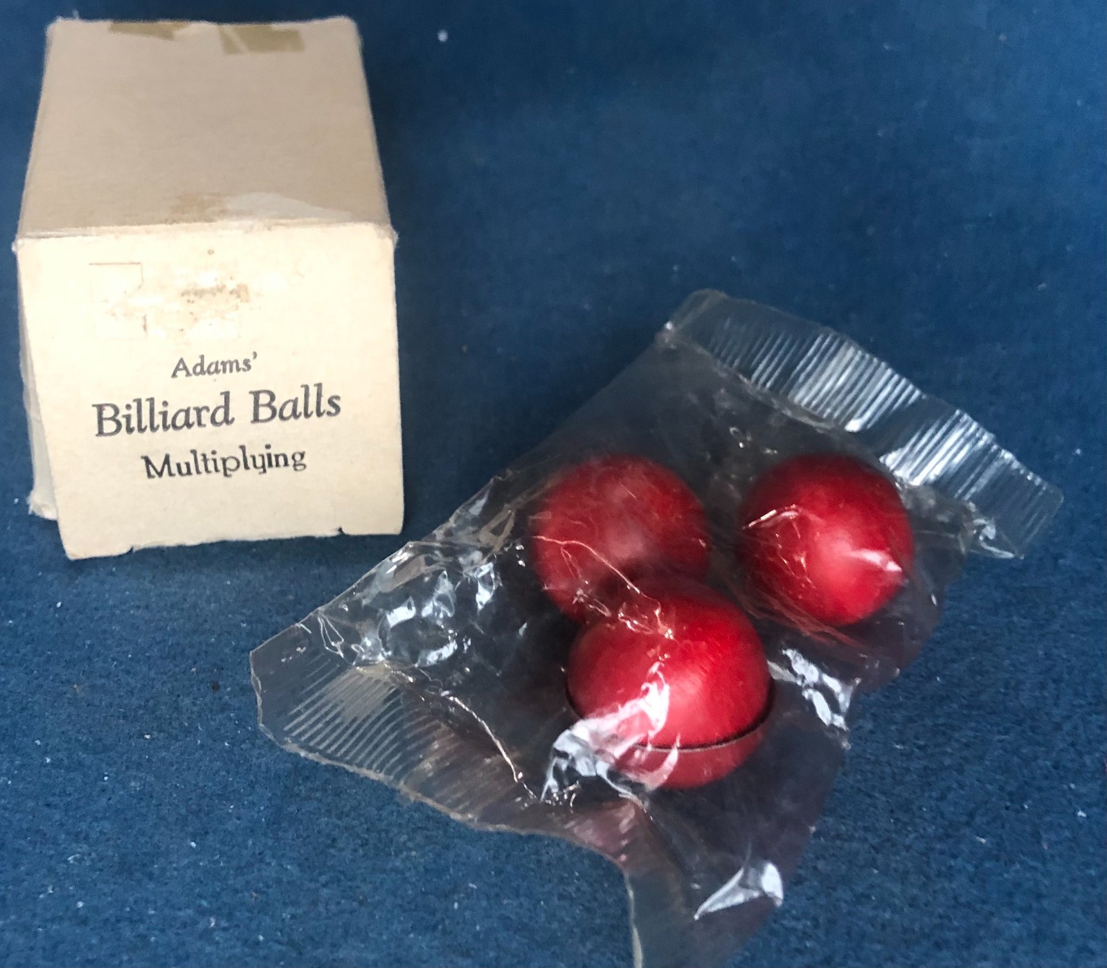 Vintage Magic Trick Adams Multiplying Billiard Balls Sealed, Wooden 1960's