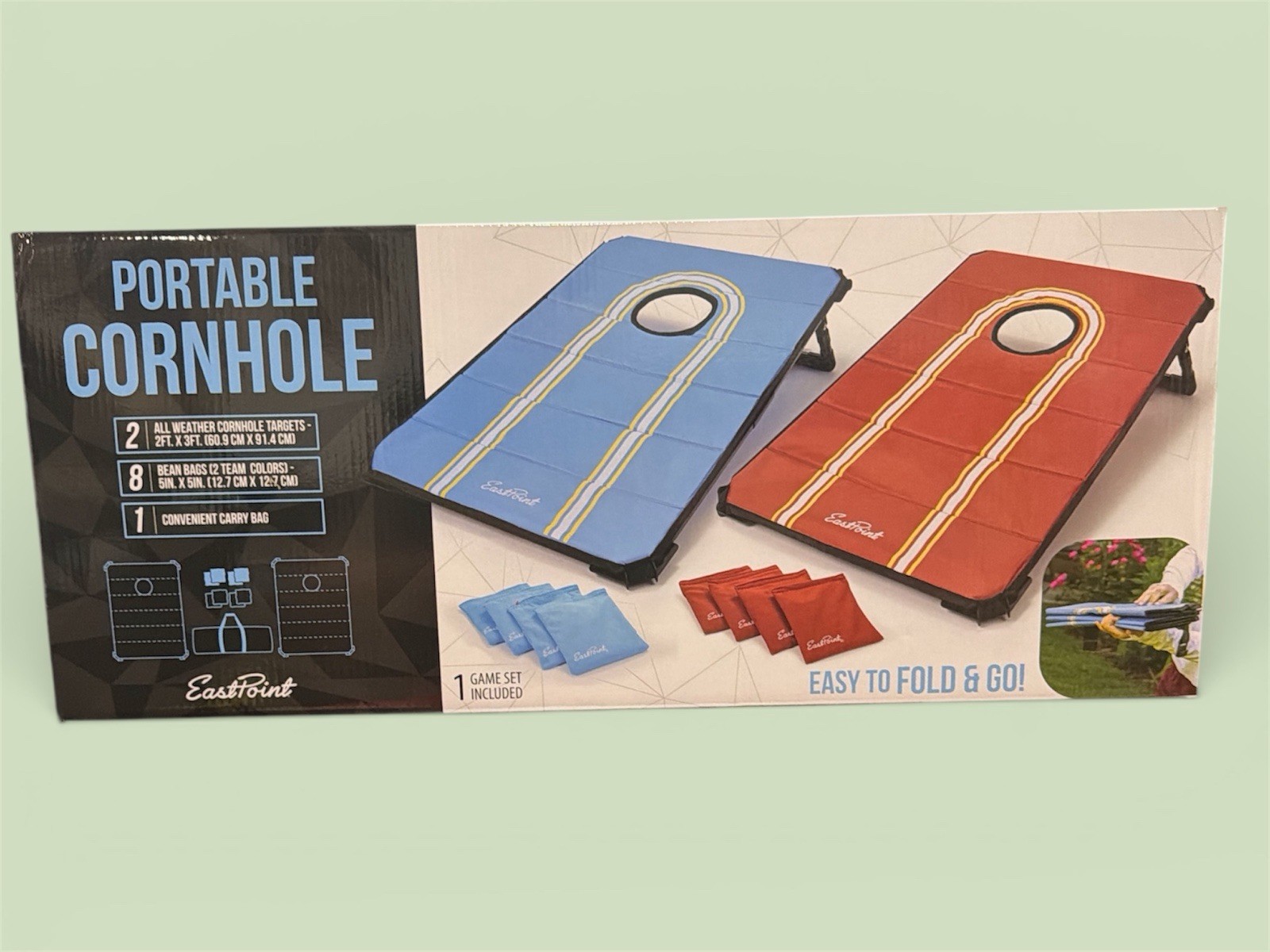East Point Portable Cornhole Set - Brand New Sealed - Fold & Go