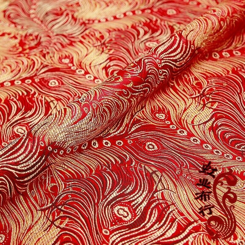Chinese Satin Faux Silk Fabric Brocade Dress Costume Cheongsam Tang Suits Crafts