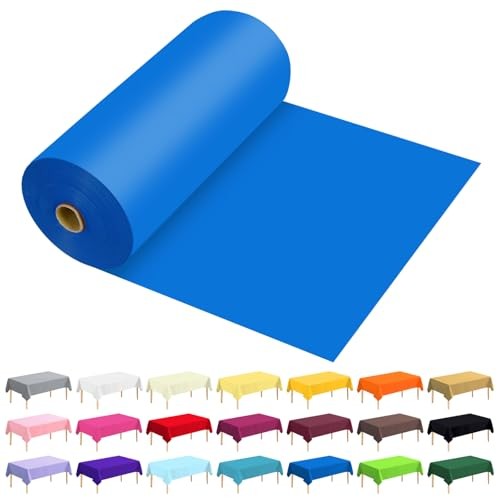 54 Inch X 300 Feet Plastic Table Cover Roll 3600" x 54" (Rectangular) Blue