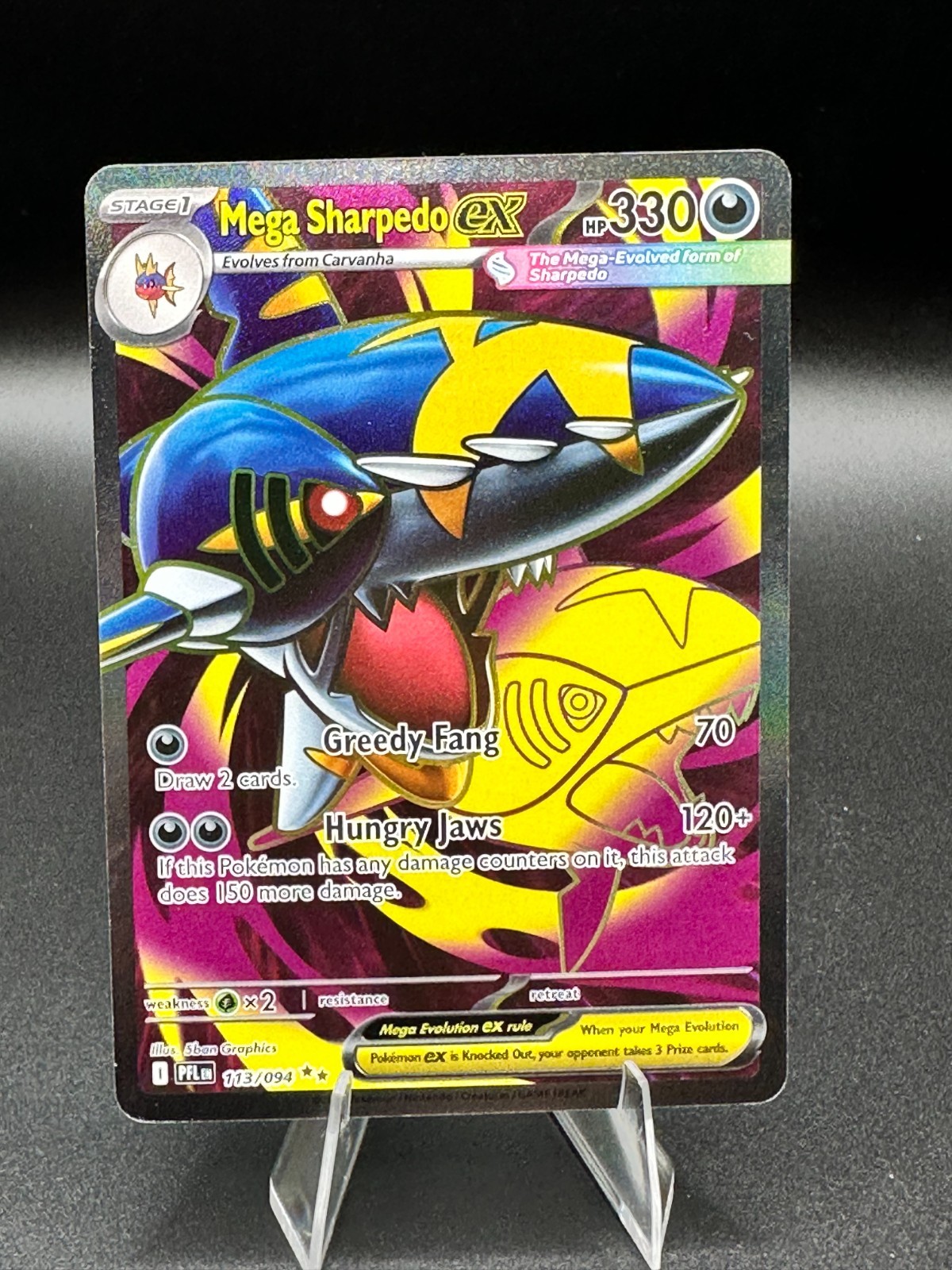 Mega Sharpedo ex 113/094 Me02: Phantasmal Flames - Ultra Rare - Near Mint