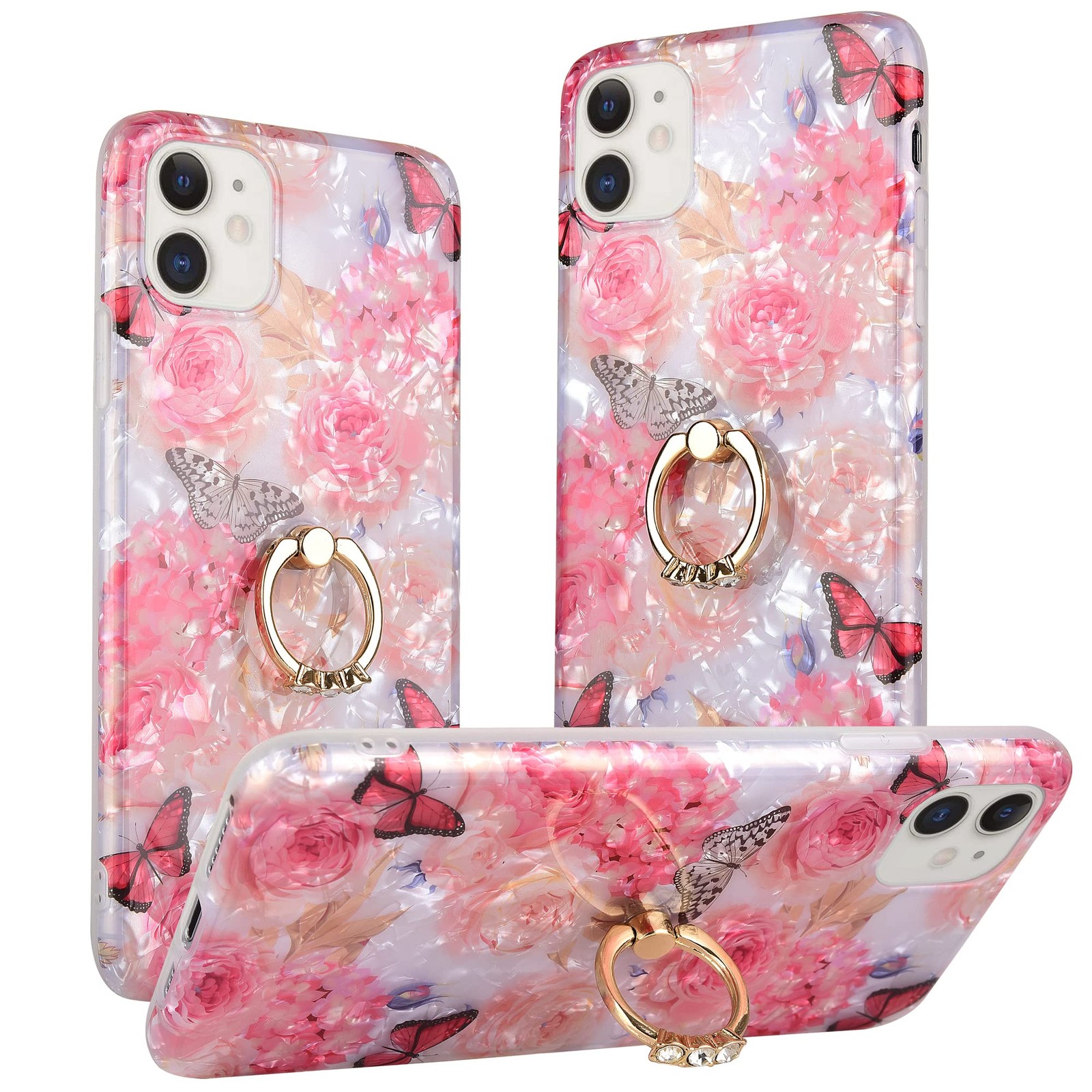 with iPhone 11 Case,Flower Pattern Cute Fashion for Girls Men with 360 Degree...