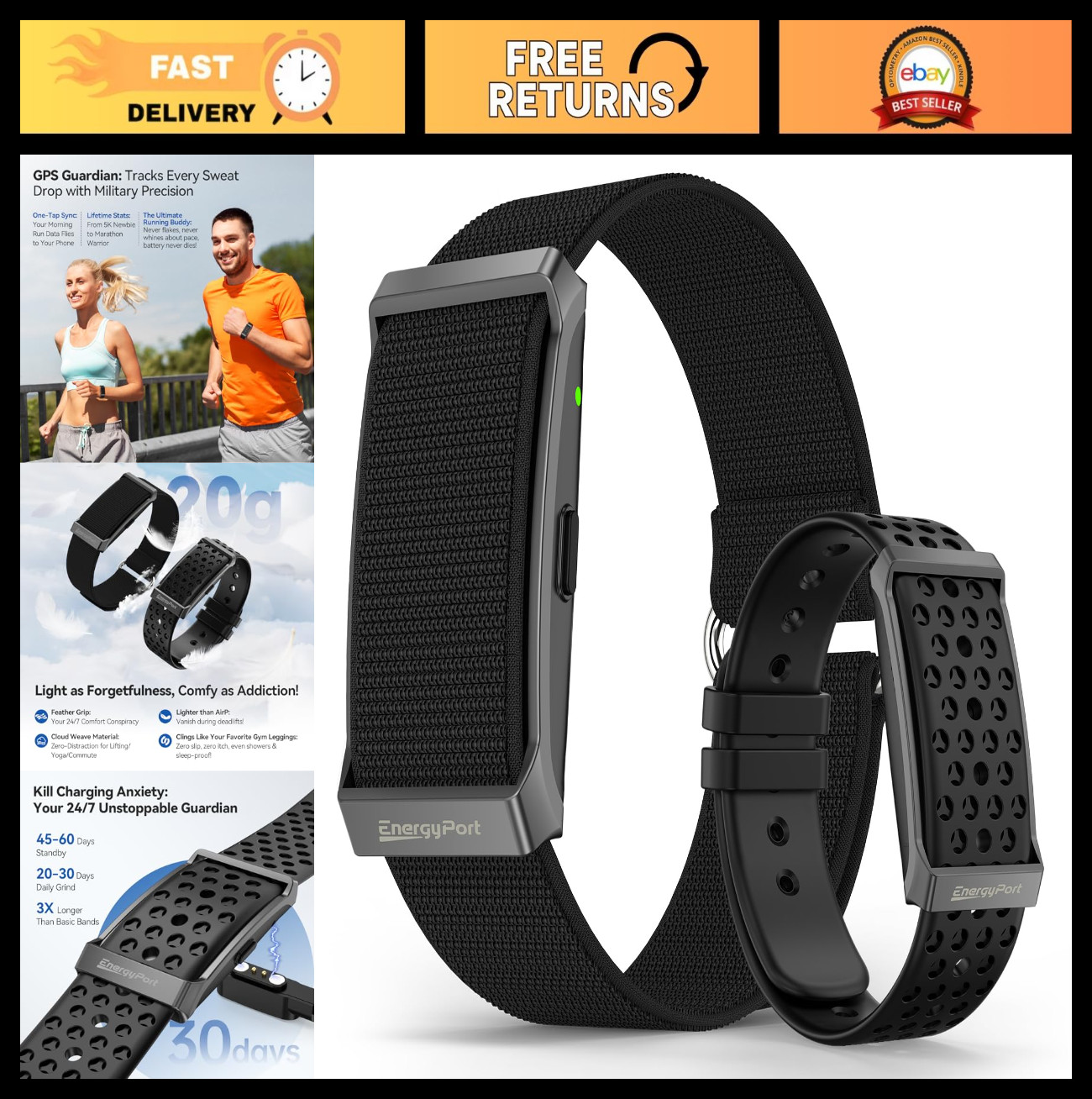 Fitness Tracker Smart Bracelet, 24/7 Heart Rate & Sleep Monitor, 173 Sport Modes