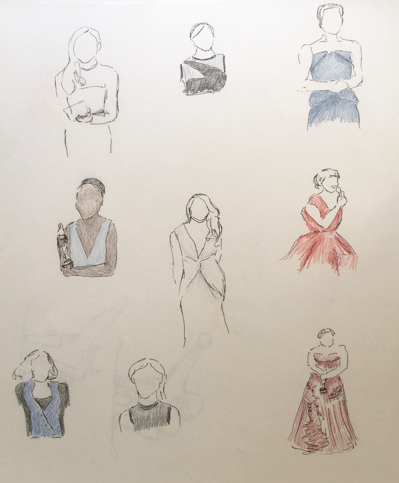 Original Female Portrait Fashion Sketches Sketchbook not included