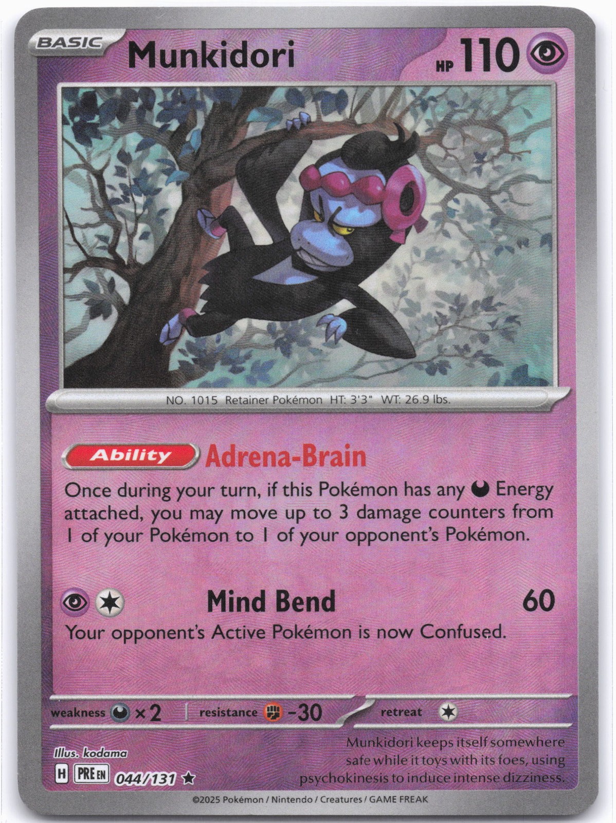 SV: Prismatic Evolutions #044/131 Munkidori (Master Ball Pattern)