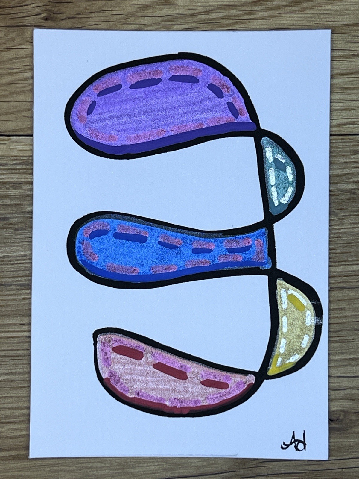 ACEO Art Card Original Acrylic Abstract 2.5in x 3.5in foreverlovedlex