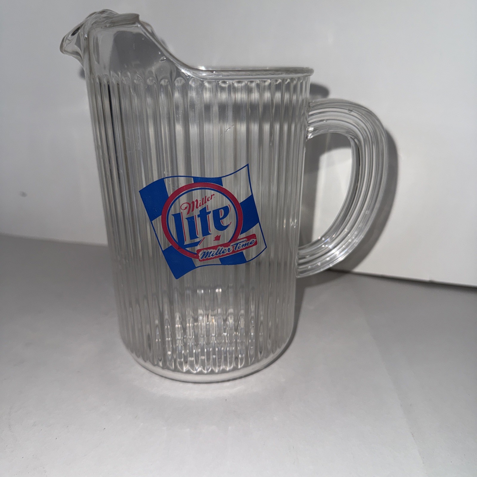 Miller Lite Racing Miller Time Vintage Plastic 32oz Beer Pitcher Rare