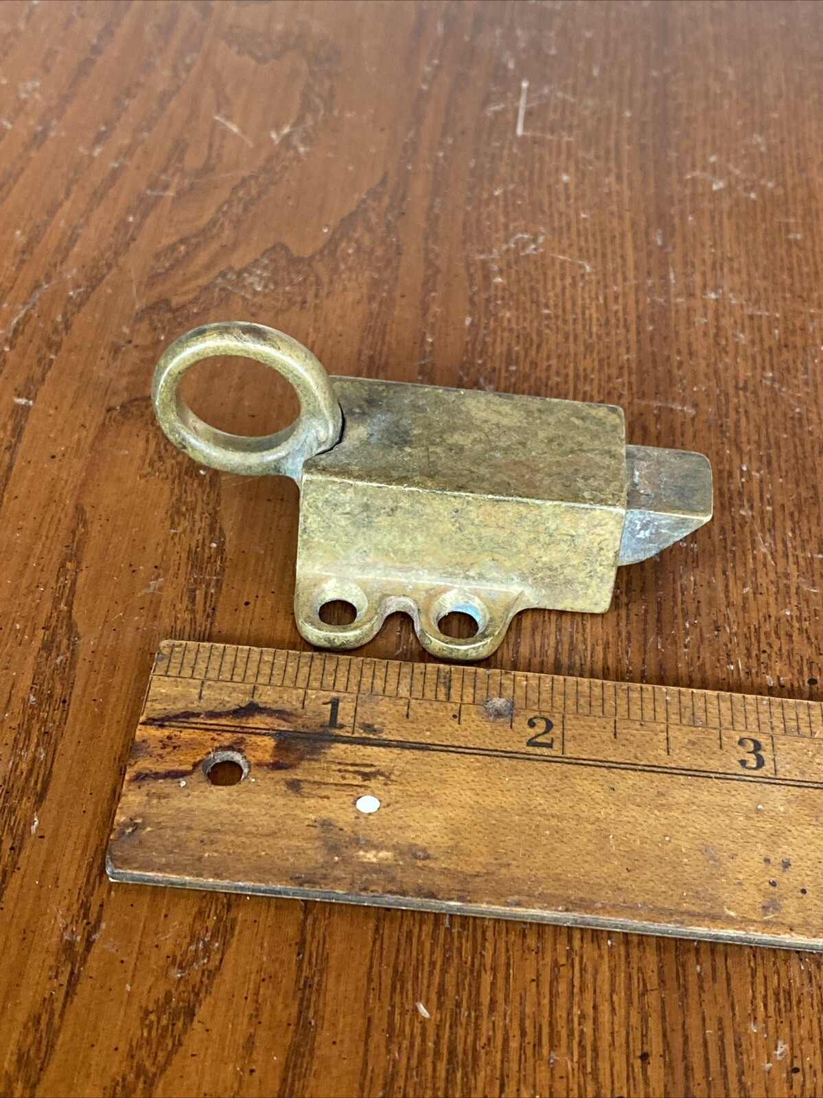 Antique Brass Pull Ring Transom Window Latch Catch Awning Sash Lock Finger Loop