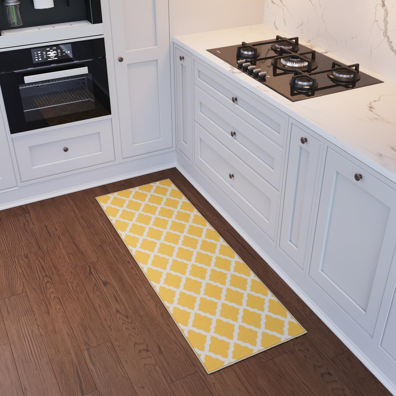 Ottomanson Hallway Runner Rug 20"x59" Non-Slip Trellis Area Rug Easy Clean