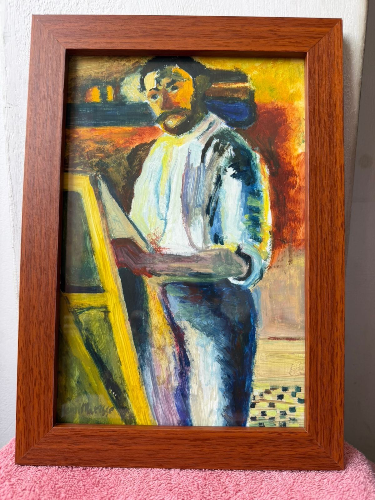 henri matisse , framed oil painting on wood, sealed and signed.