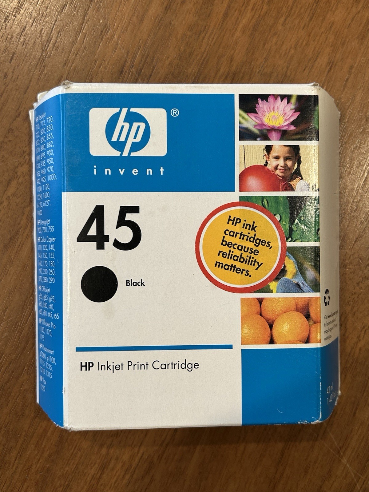 Genuine HP 45 51645A  Black Ink Cartridge Sealed New EXP 2007