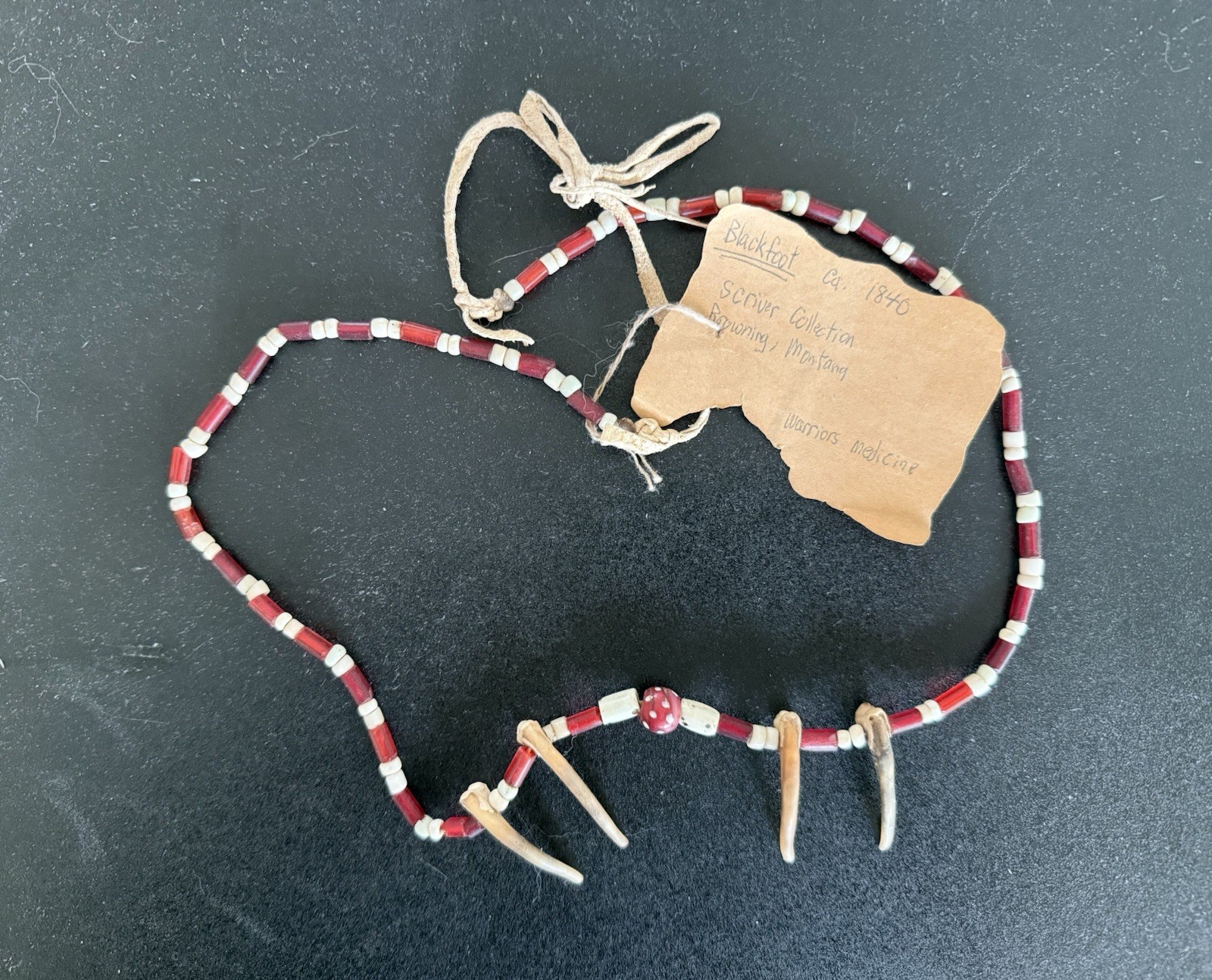 Antique Native American Indian Beaded Necklace 1800’s