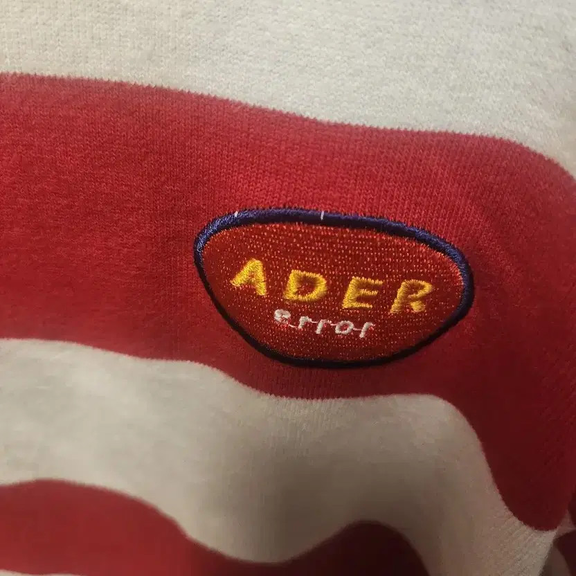 Ader Error Red Stripe Oversized Rugby T-Shirt L-XL
