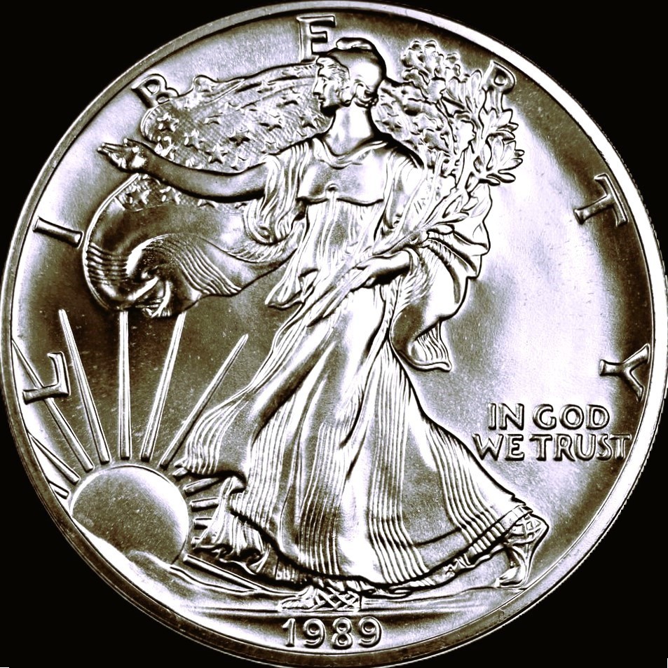 1989  AMERICAN SILVER EAGLE  1  OZ.  PURE FINE SILVER BULLION COIN  999  BU-UNC