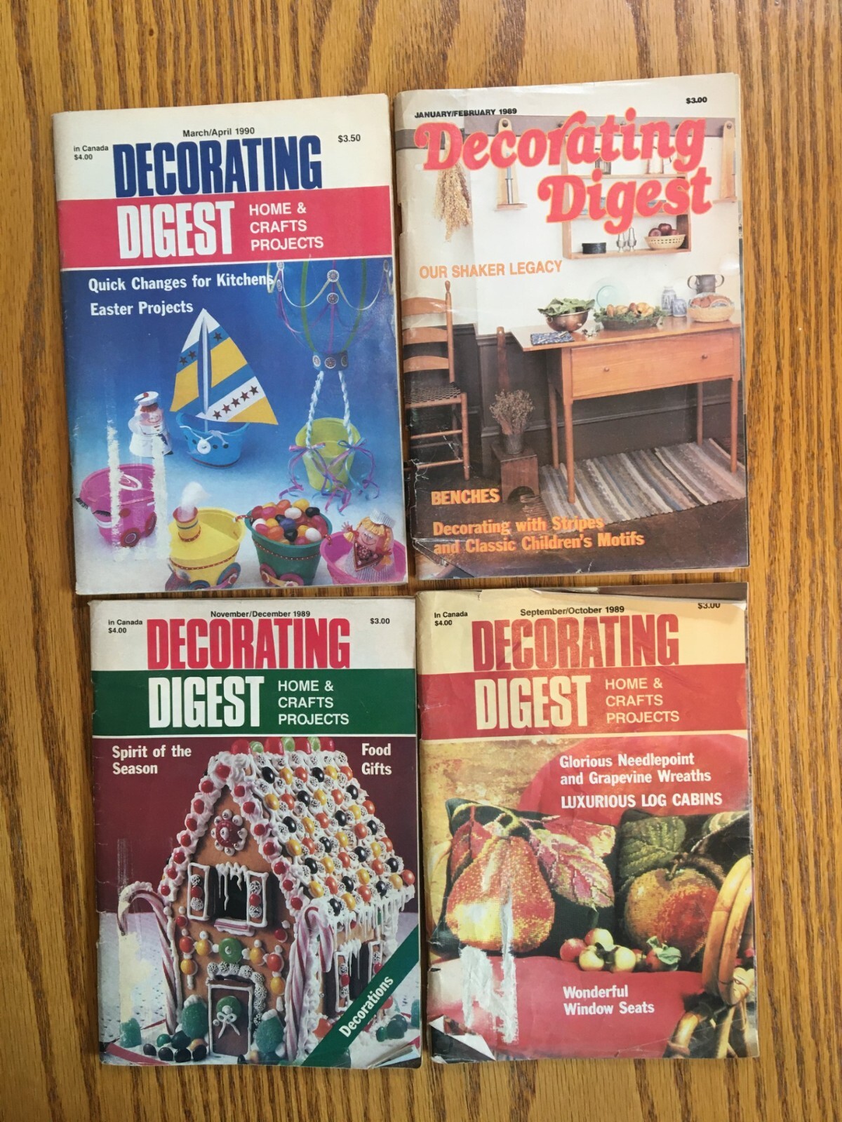 Decorating Digest Magazine Mar/April '90, Jan/Feb '89, Nov/Dec '89, Sept/Oct '89