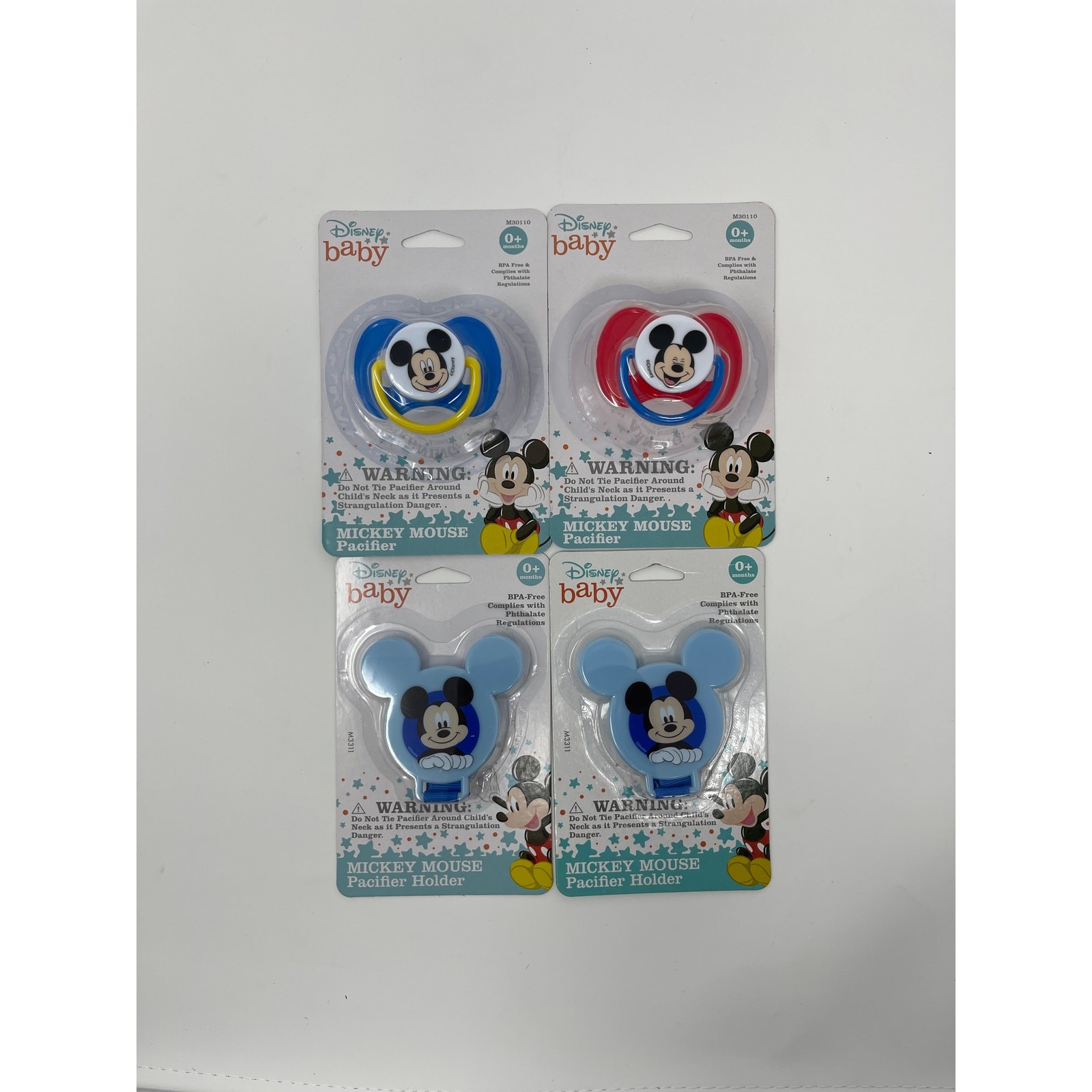 Disney Baby Mickey Mouse Pacifier and Pacifier Holder Set NEW