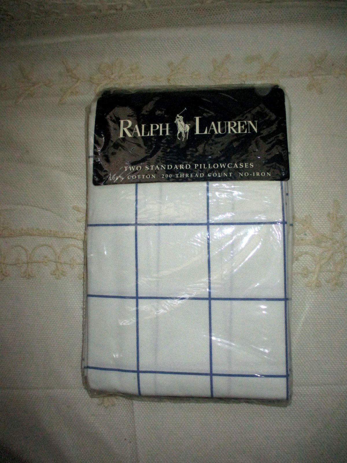 New Ralph Lauren Latham Blue 2 Standard  Pillow Cases