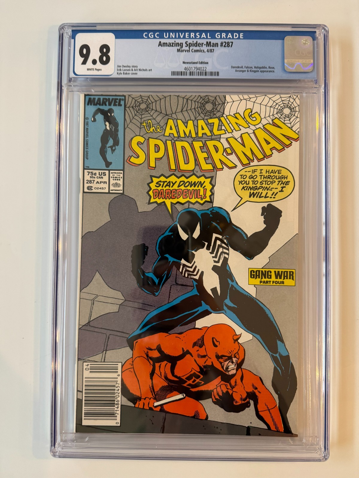 Amazing Spider-Man #287 CGC 9.8 Newsstand (1987)