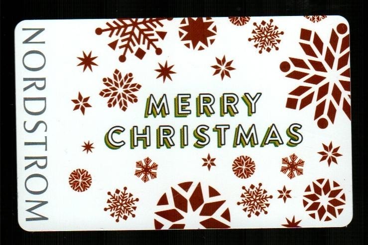 NORDSTROM Merry Christmas, Snowflakes ( 2017 ) Foil Gift Card ( $0 )