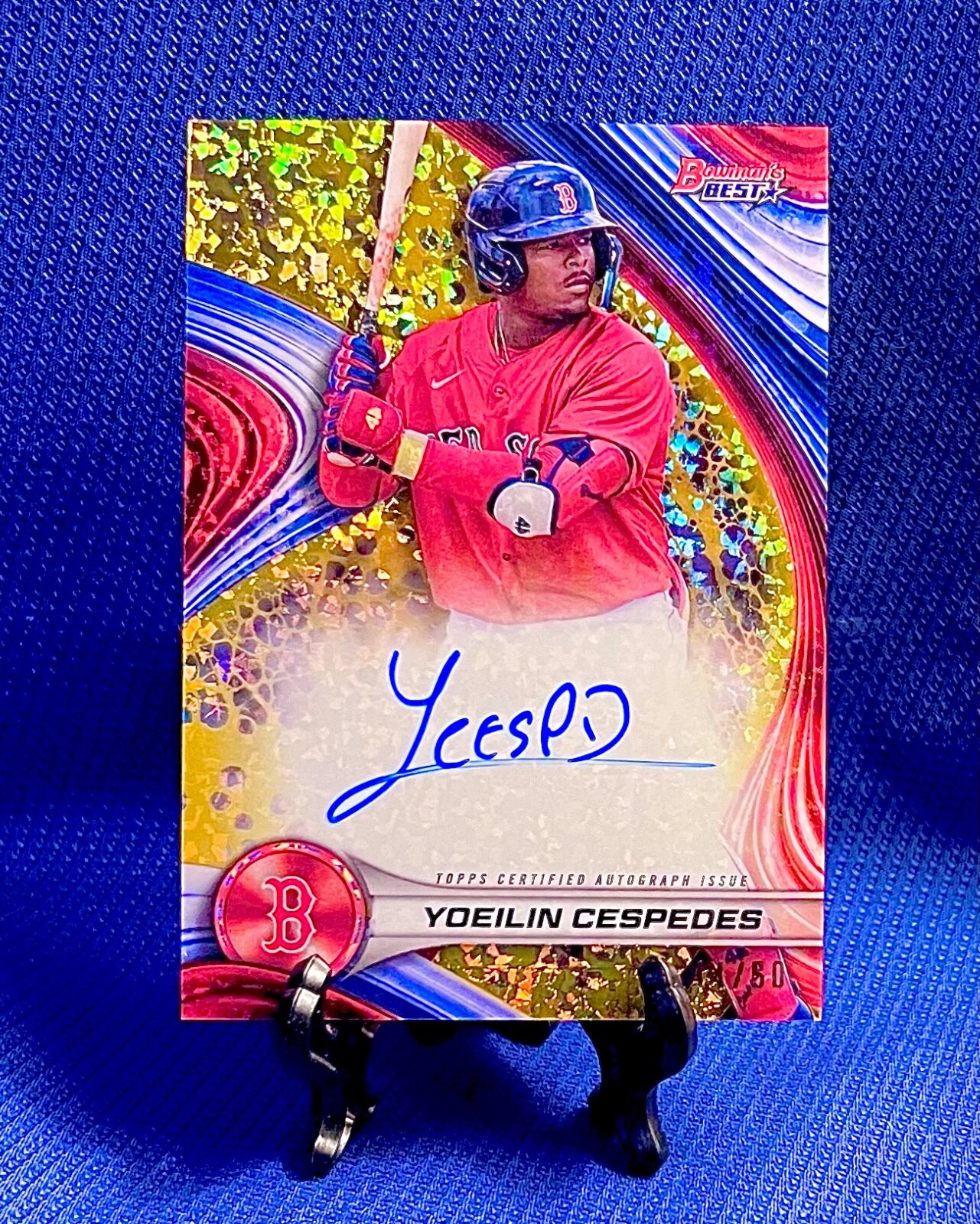 2024 BOWMANS BEST GOLD MINI DIAMONDS YOEILIN CESPEDES AUTO #/50 BOSTON REDSOX