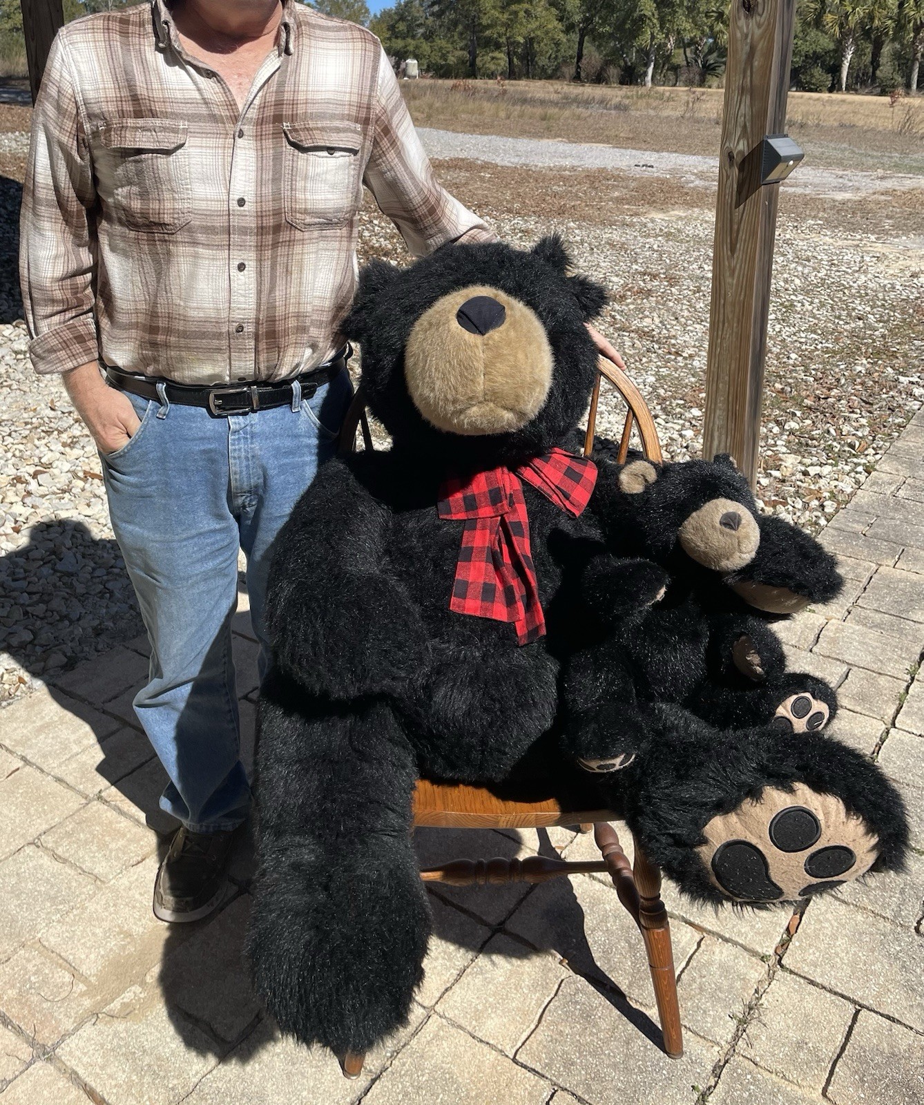 Giant 46” Boyd’s Bear & Baby 20” Bear Stuffed Animal Plush Black Jointed Arm/Leg