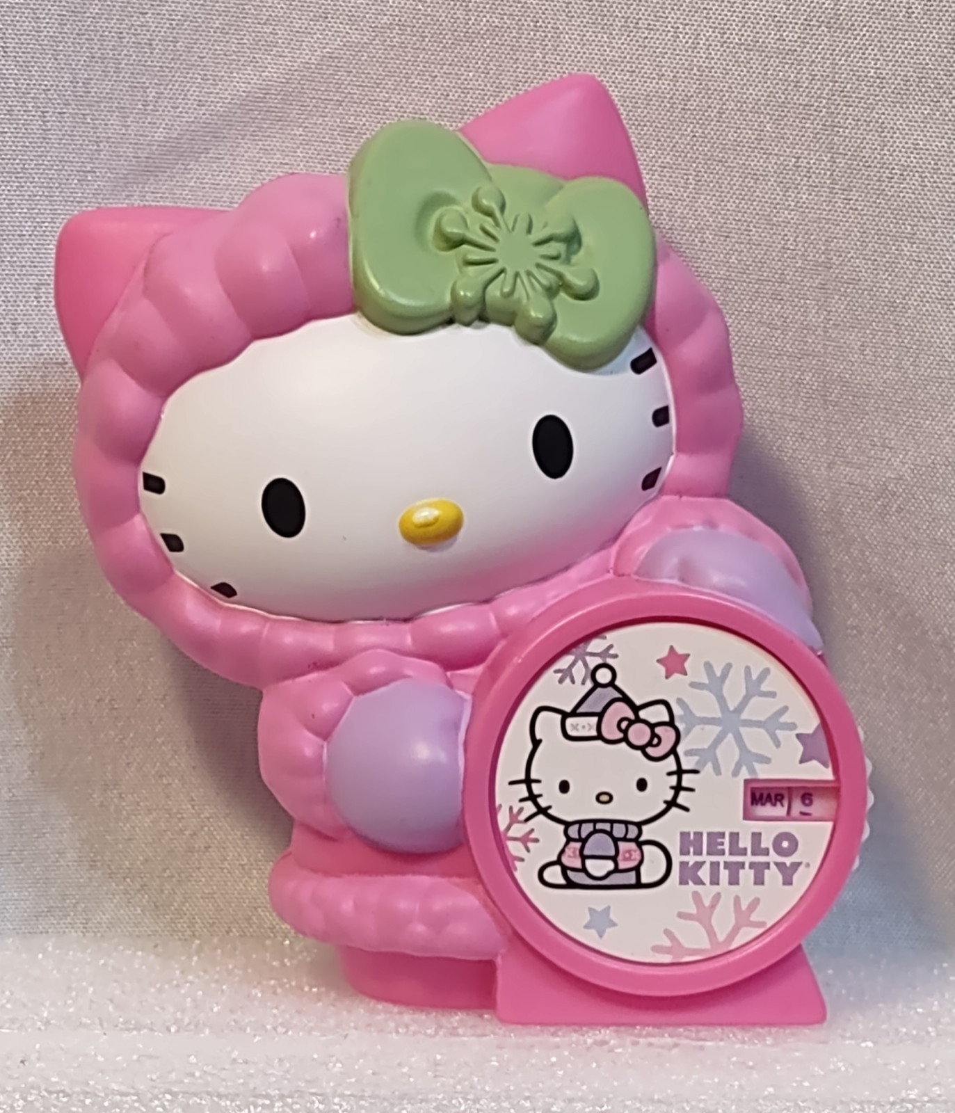 2011 Sanrio Hello Kitty Pink Snowflake Calendar McDonald's Happy Meal Toy