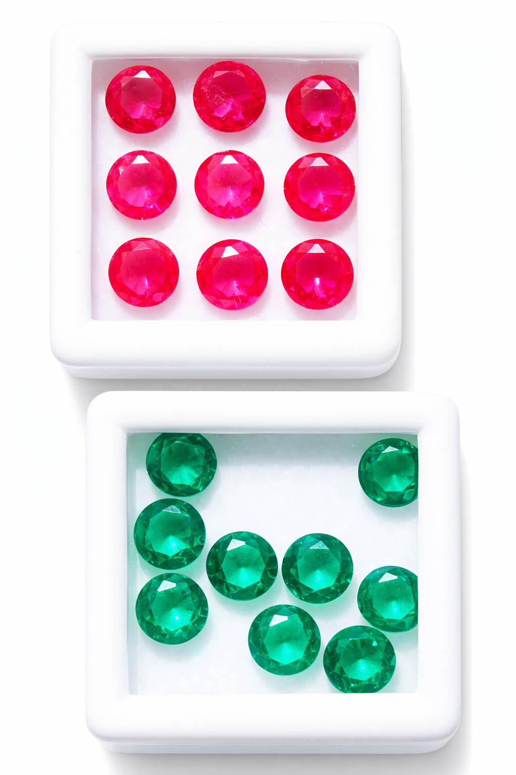 Natural Ruby Columbian Emerald 18 Pc Round Cut Certified Loose Gem Ring Size Lot