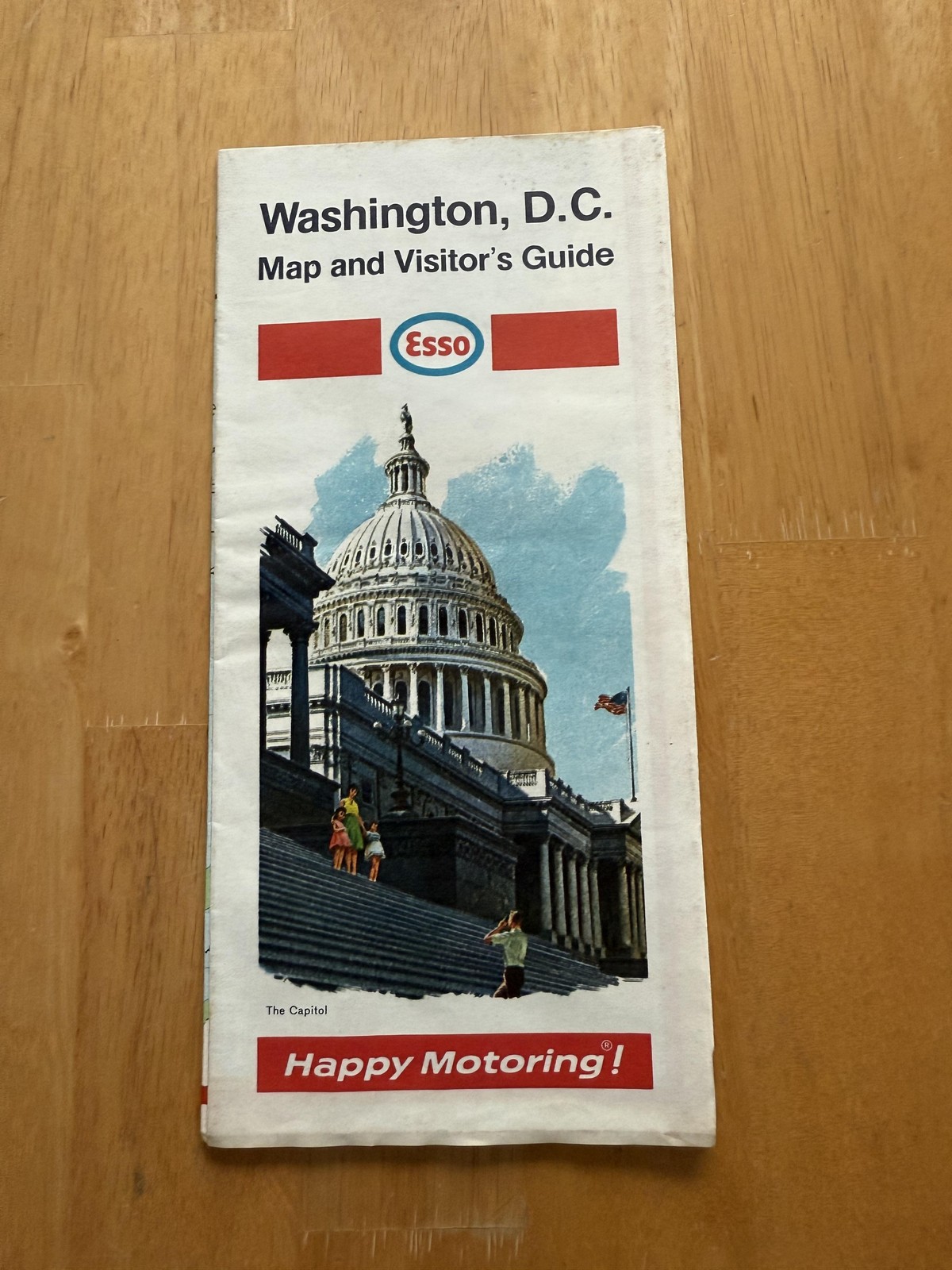 Vintage 1970 Esso Washington DC Map Visitor Guide Humble Oil Folded Brochure