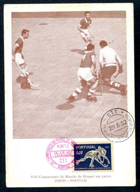 PORTUGAL 1952 FLOOR HOCKEY MAXI CARD