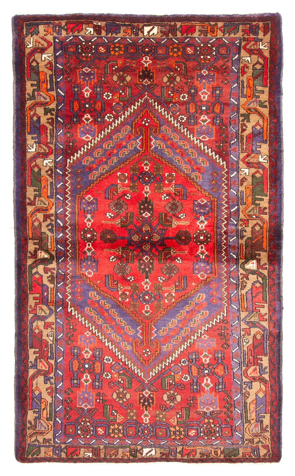 Traditional Vintage Hand-Knotted Oriental Carpet 4'3" x 7'1" Wool Area Rug