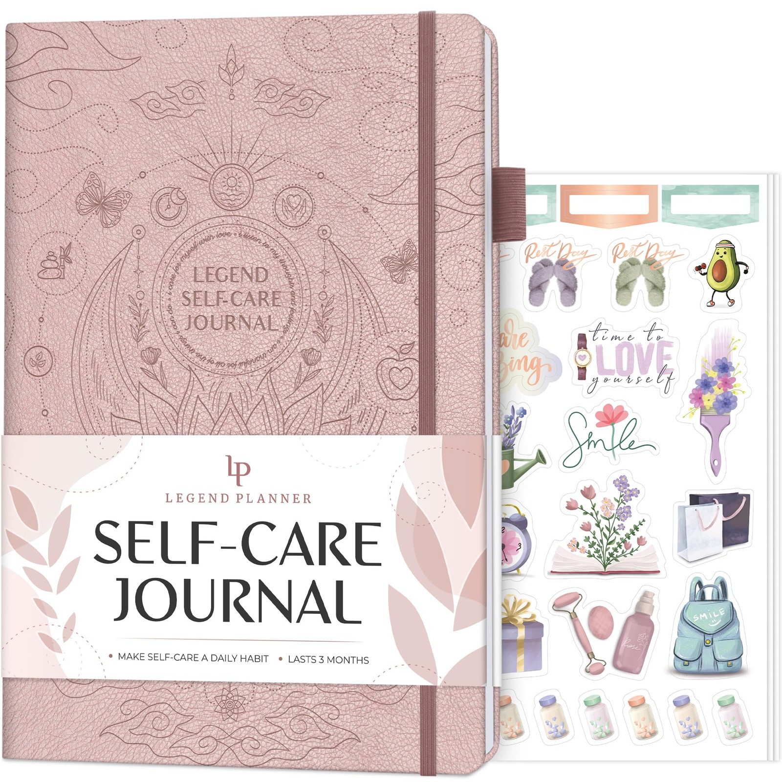 Legend Self-Care Journal – Guided Smaller Than A4 (7.1x10.5"), Rose Gold 