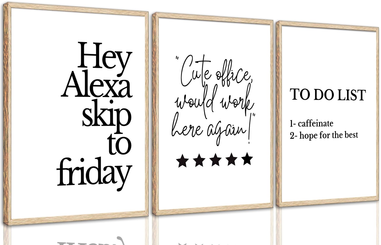 3pcs Inspirational Canvas Wall Art Office Posters Inspirational Quotes Wall D...