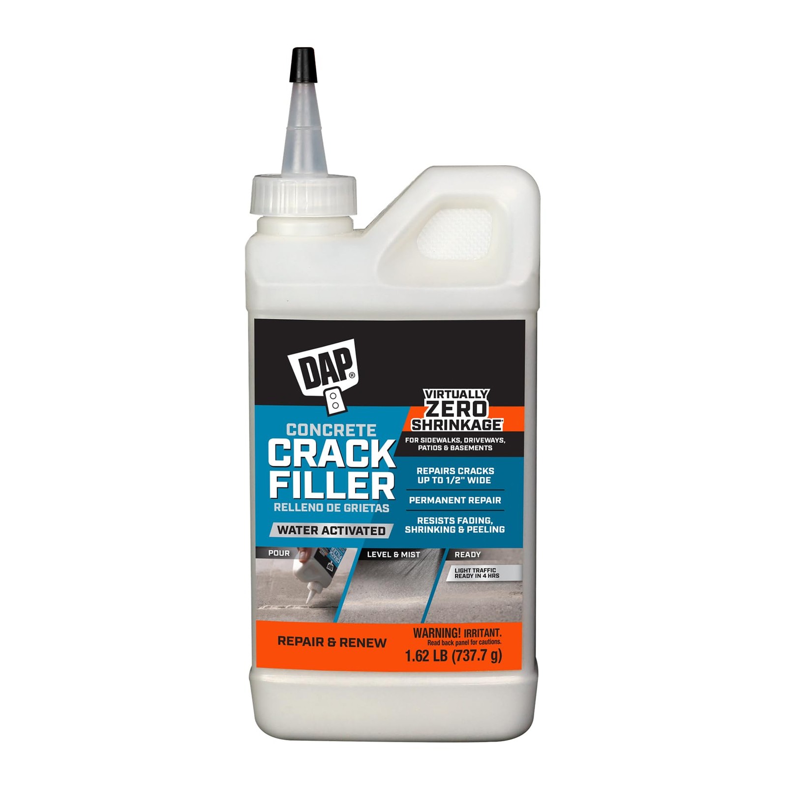 DAP Concrete Crack Filler, Gray, 1.62 lb (7079860500) 16.0 oz., Gray 