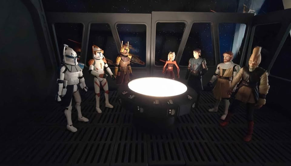 Starwars the clone wars light-up Hologram tactical table for 3.75 figures D