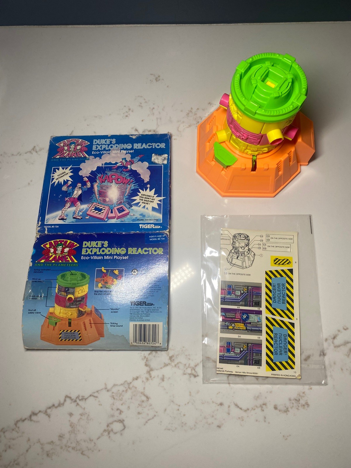 CAPTAIN PLANET DUKE’S EXPLODING REACTOR Complete With Box Fresh Sticker sheet