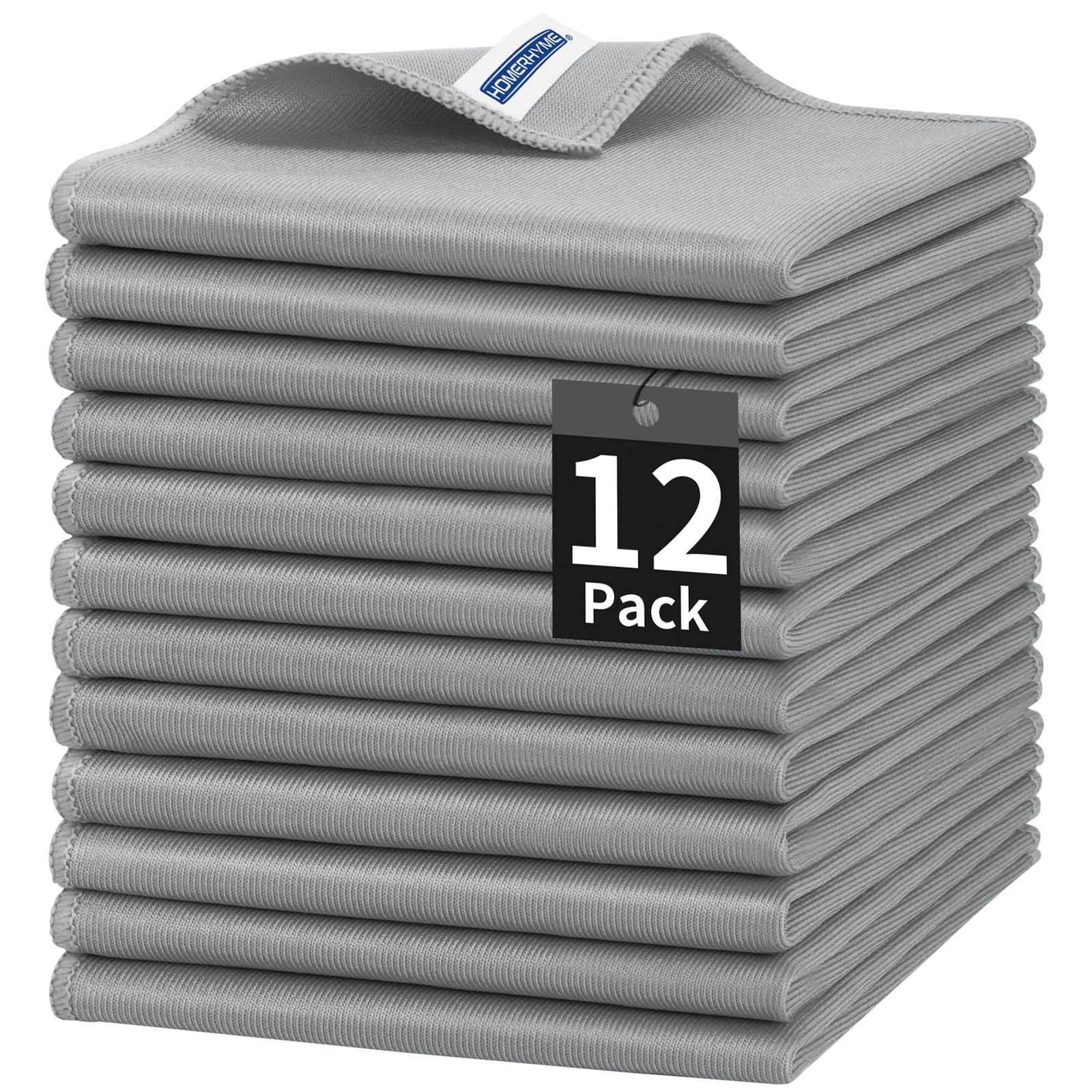 HOMERHYME Microfiber Cleaning Cloth, 12 Pack Window Glasses Cleaning Cloth, R...