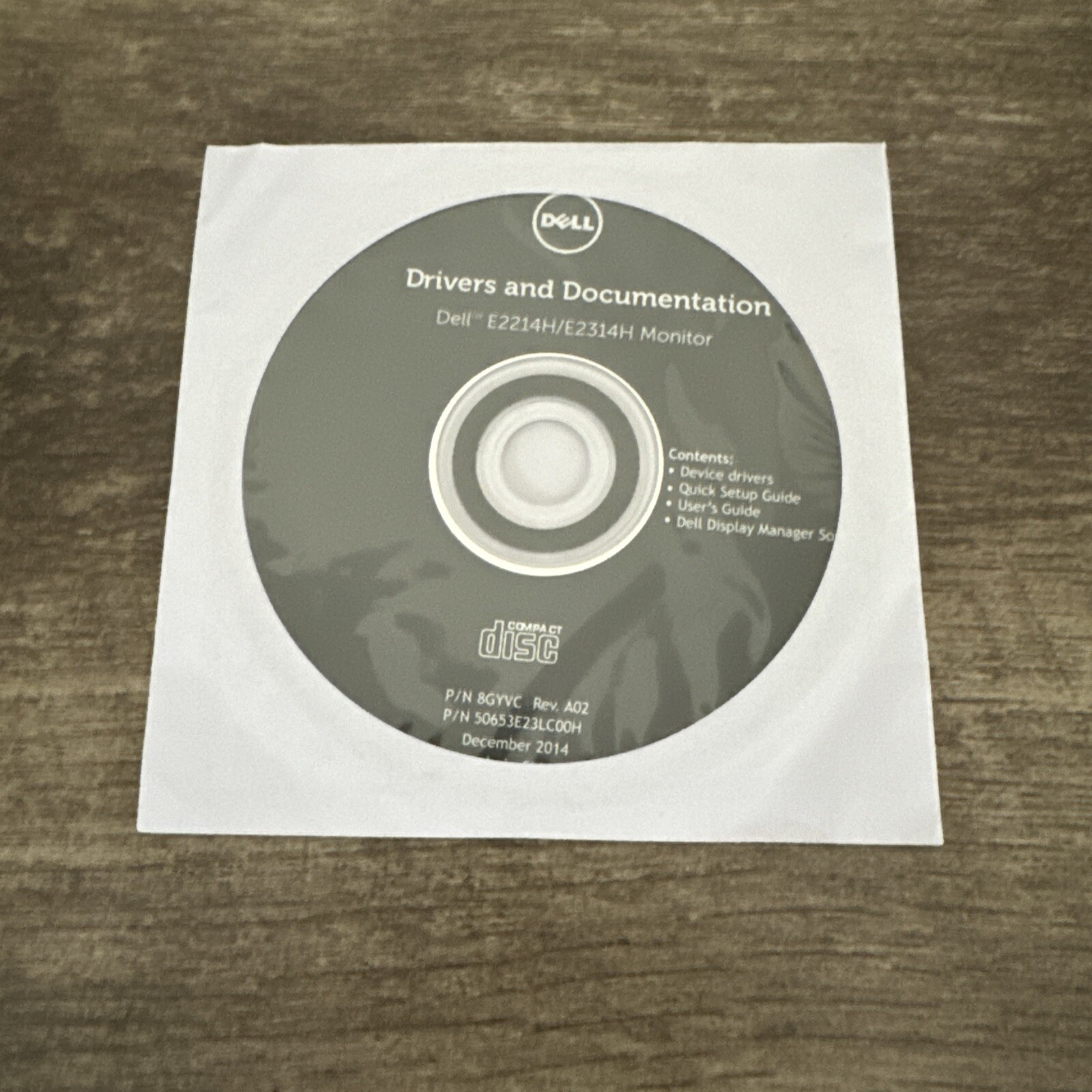 Dell Drivers and Documentation disc for E2214H/E2214H/E2314H Monitor