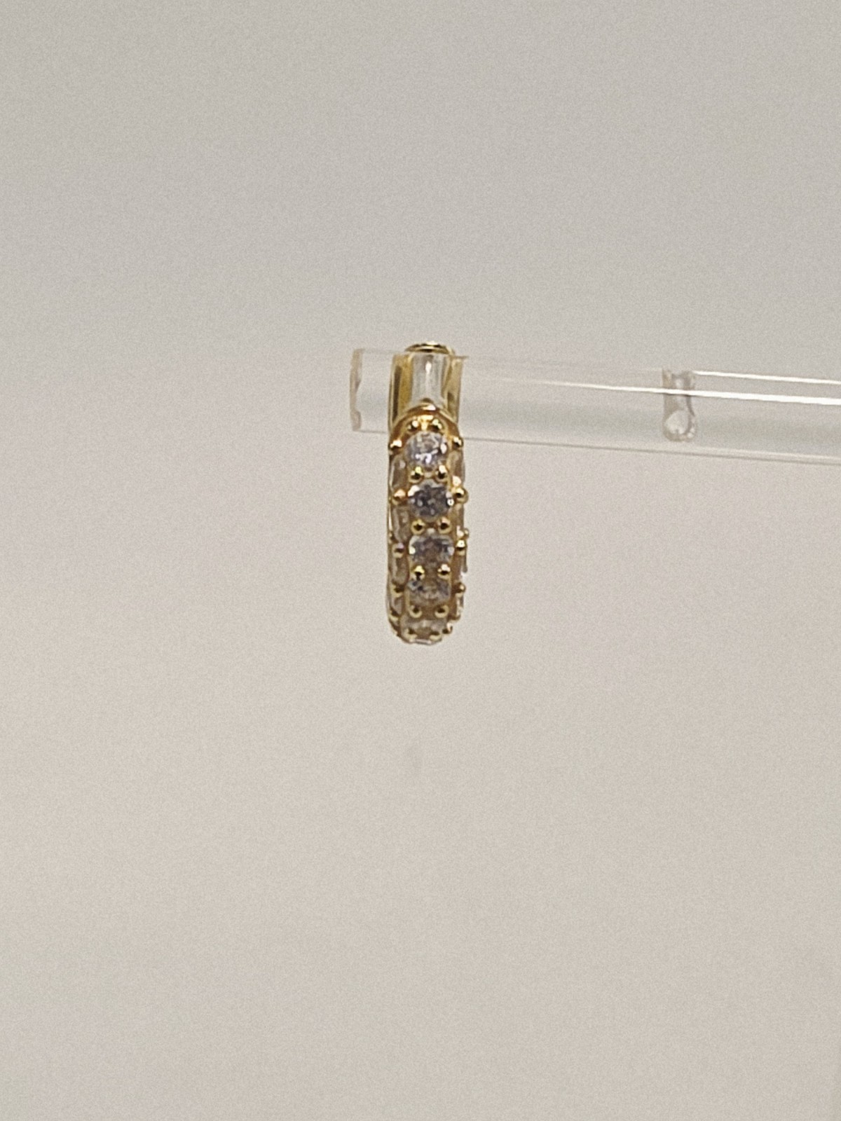 V The People 14k Goldplated Sterling Silver  Small Hoop Earrings 0.7 Diamond New